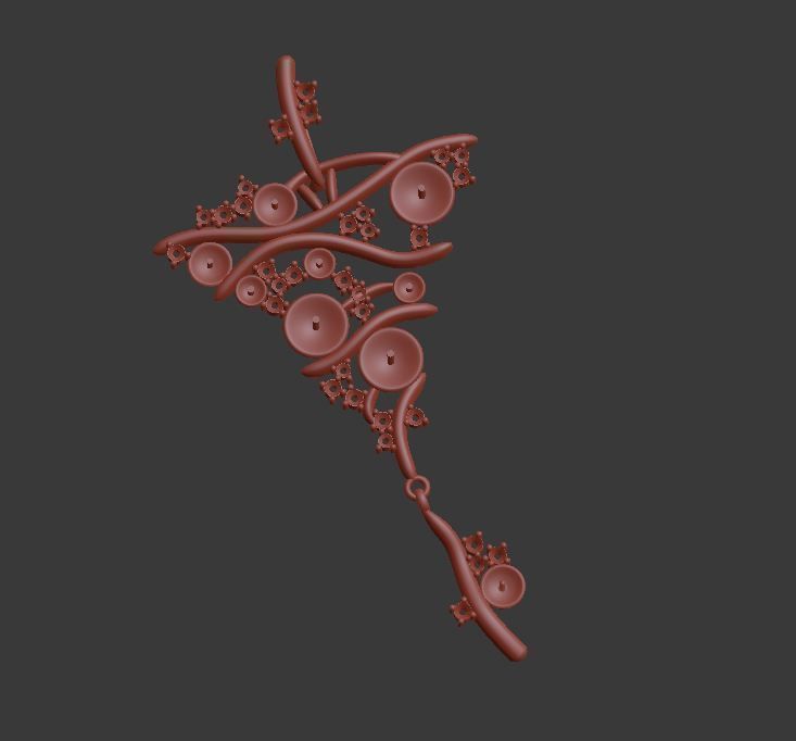 Pearl  Cross Pendant 3D print model_6