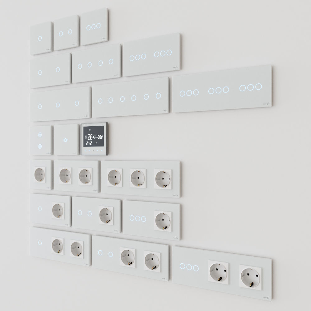 TouchMe electric sockets and switches - White 3D model_3