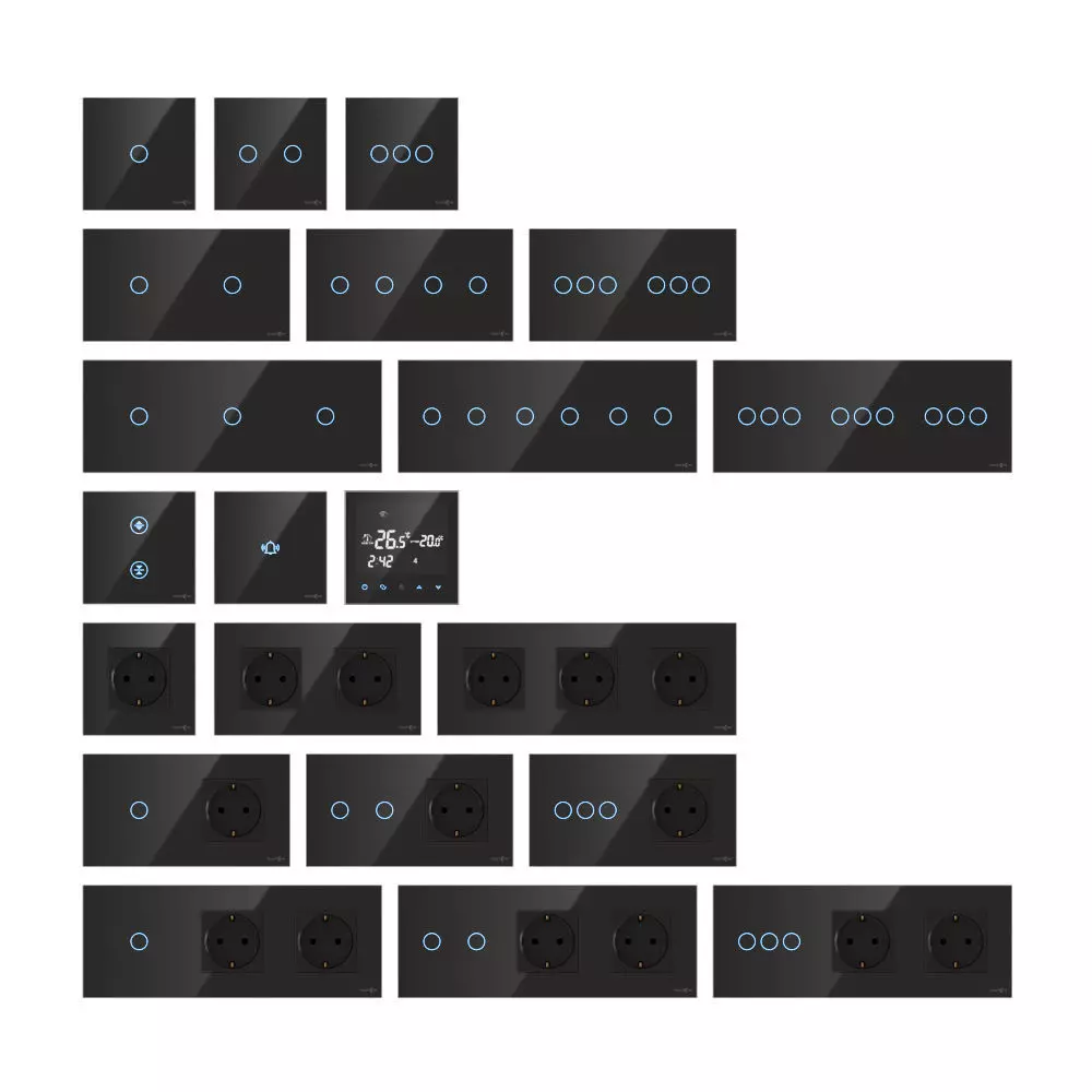 TouchMe electric sockets and switches - Black 3D model