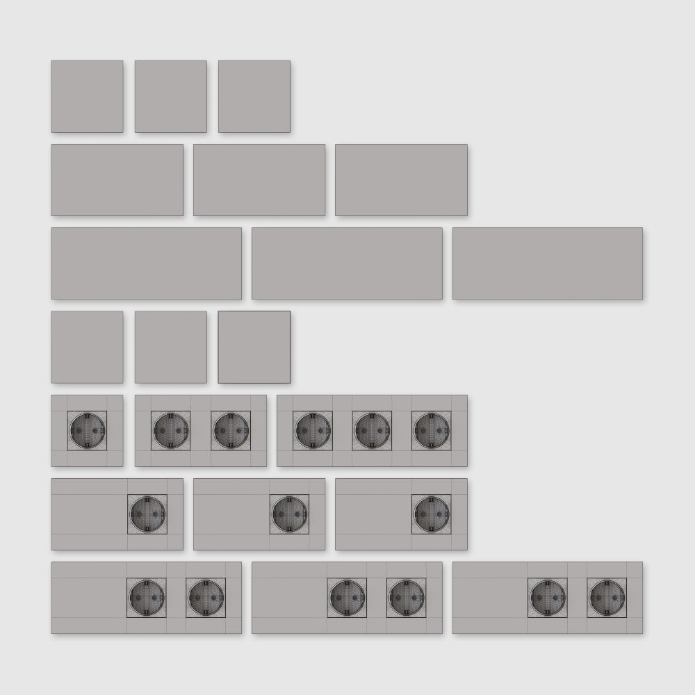 TouchMe electric sockets and switches - Gold 3D model_2