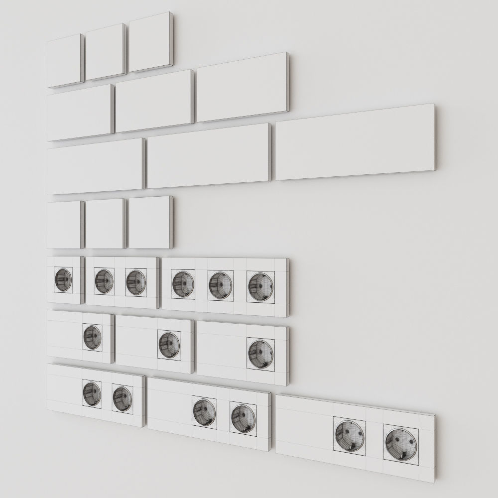 TouchMe electric sockets and switches - Gold 3D model_4