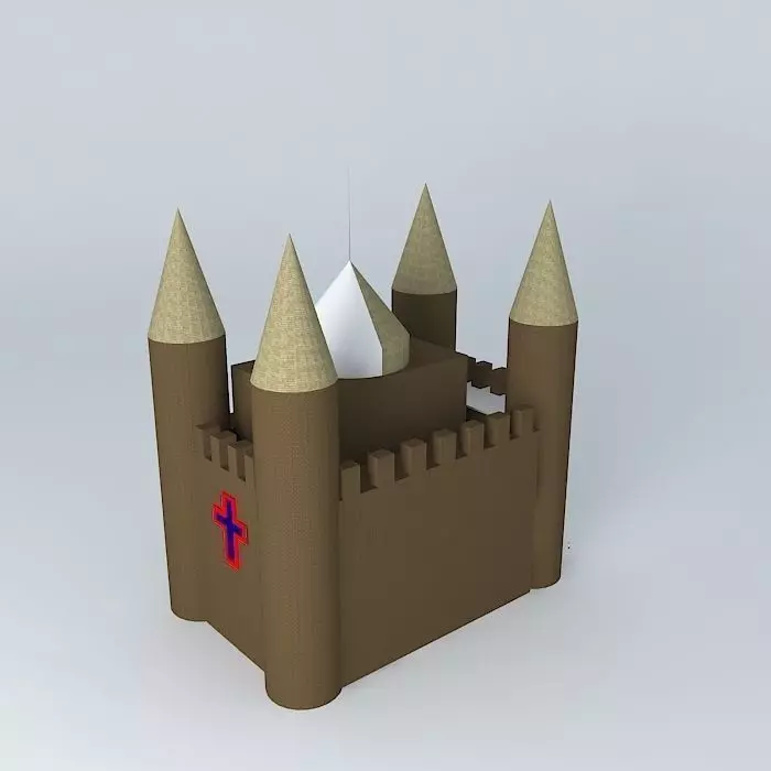castle made of cardboard Free 3D model
