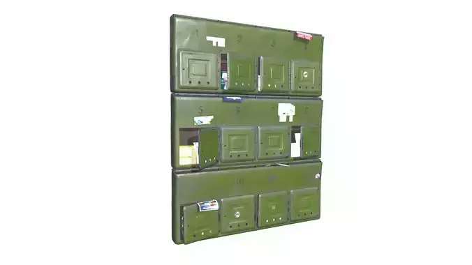Old Post Boxes  Low-poly 3D model