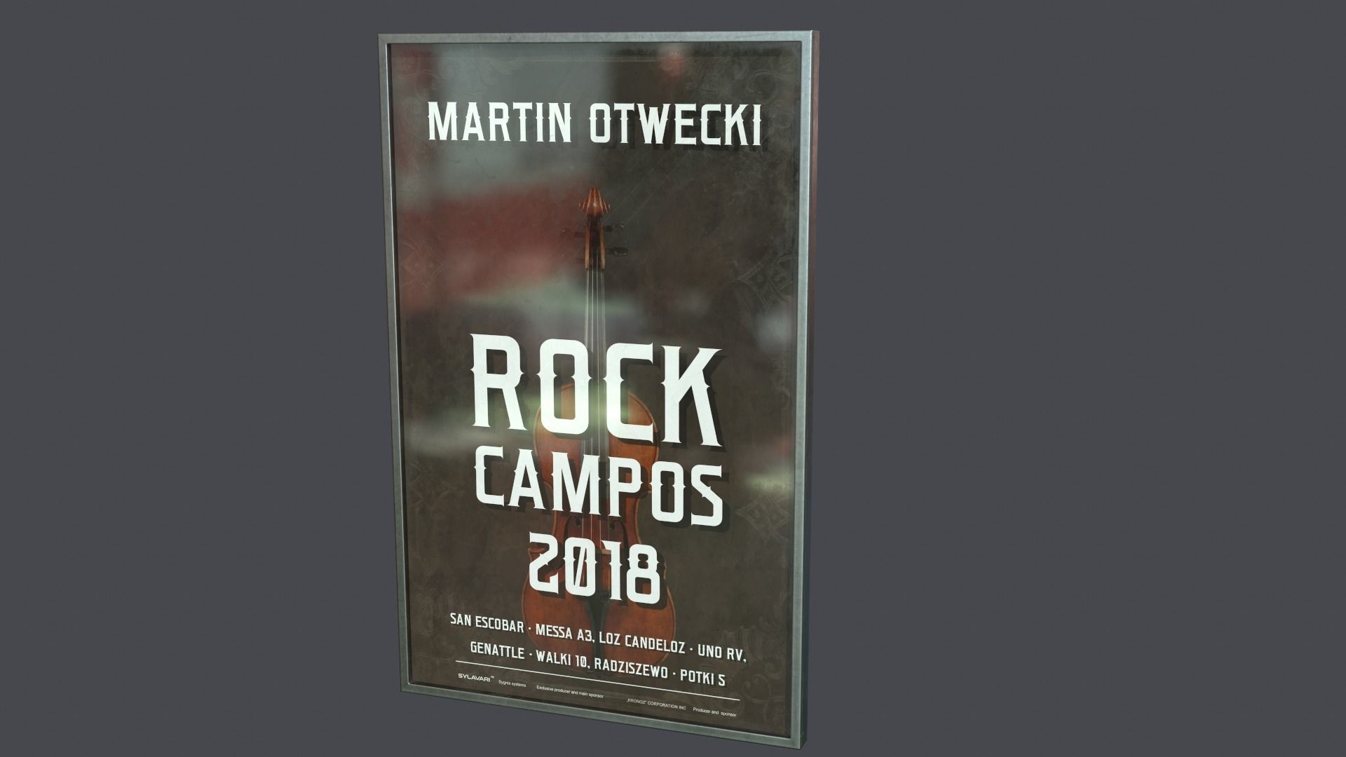 Posters advertisement Low-poly 3D model_1