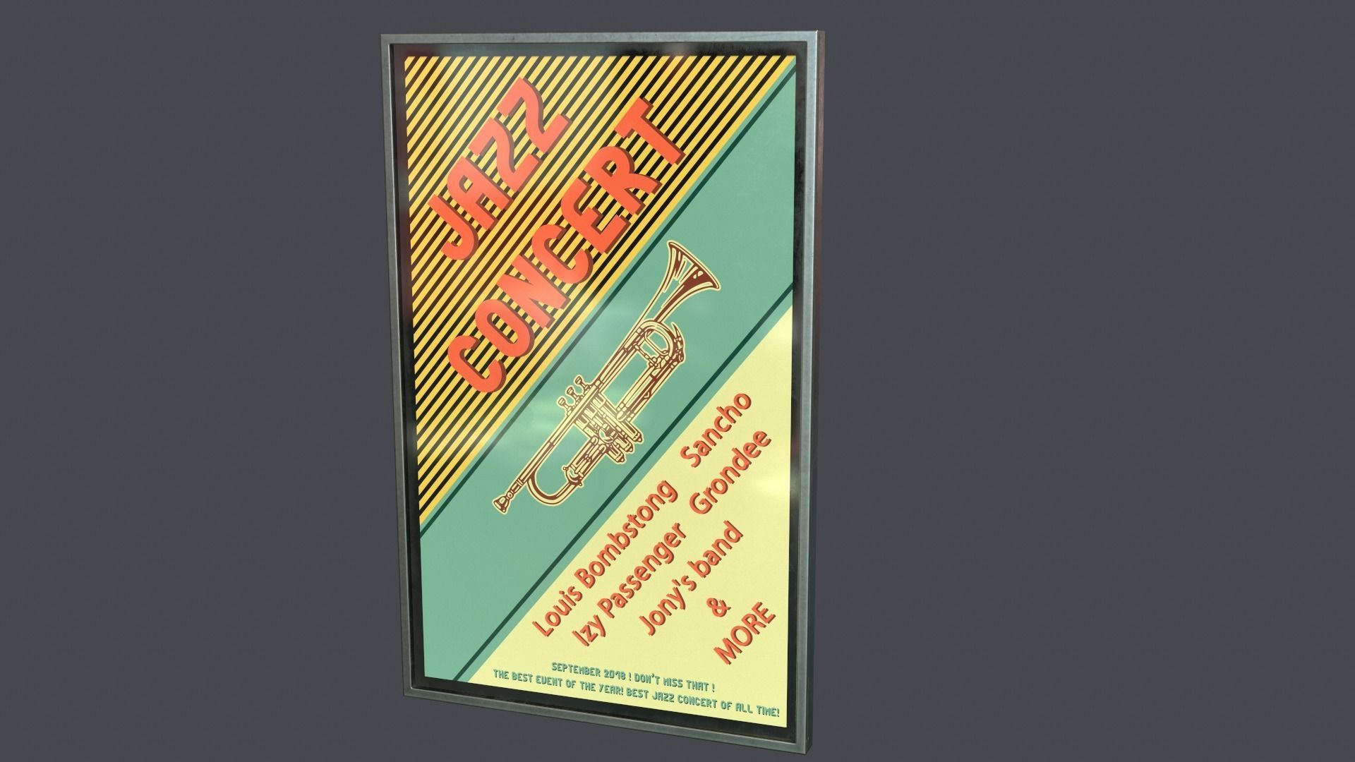 Posters advertisement Low-poly 3D model_8