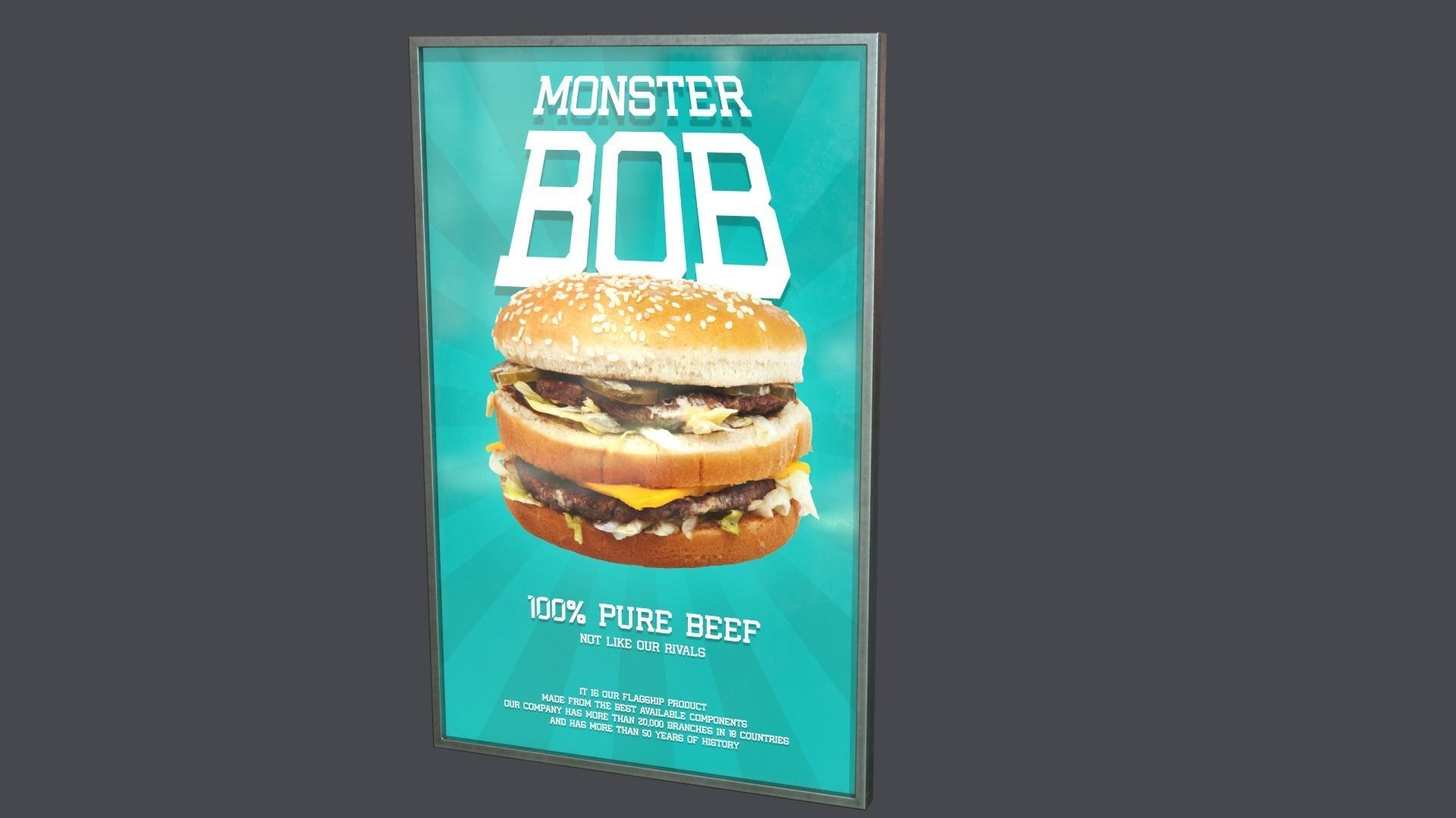 Posters advertisement Low-poly 3D model_4