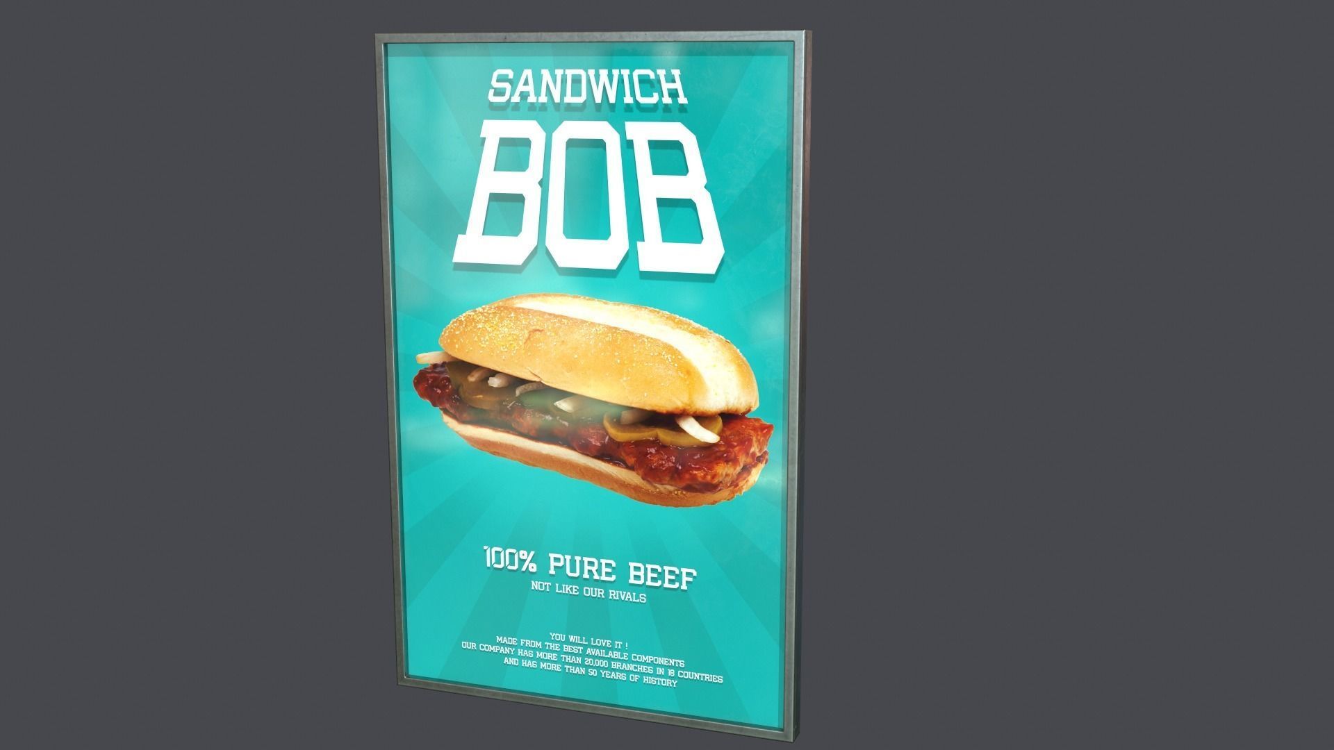 Posters advertisement Low-poly 3D model_5