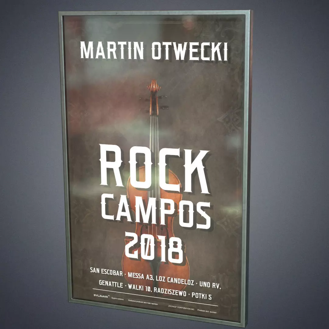 Posters advertisement Low-poly 3D model_0