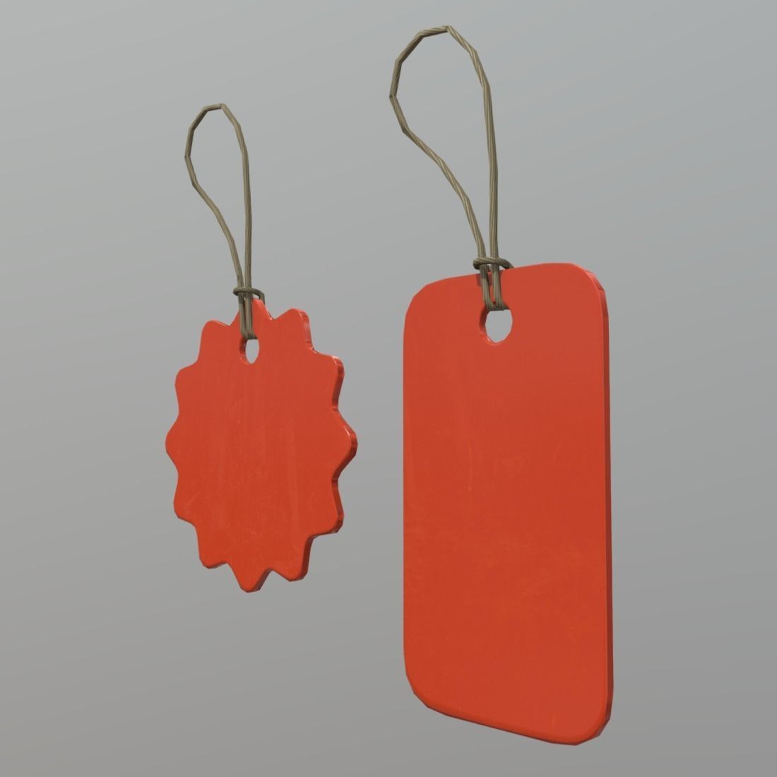 Price Tags 3 Low-poly 3D model_2