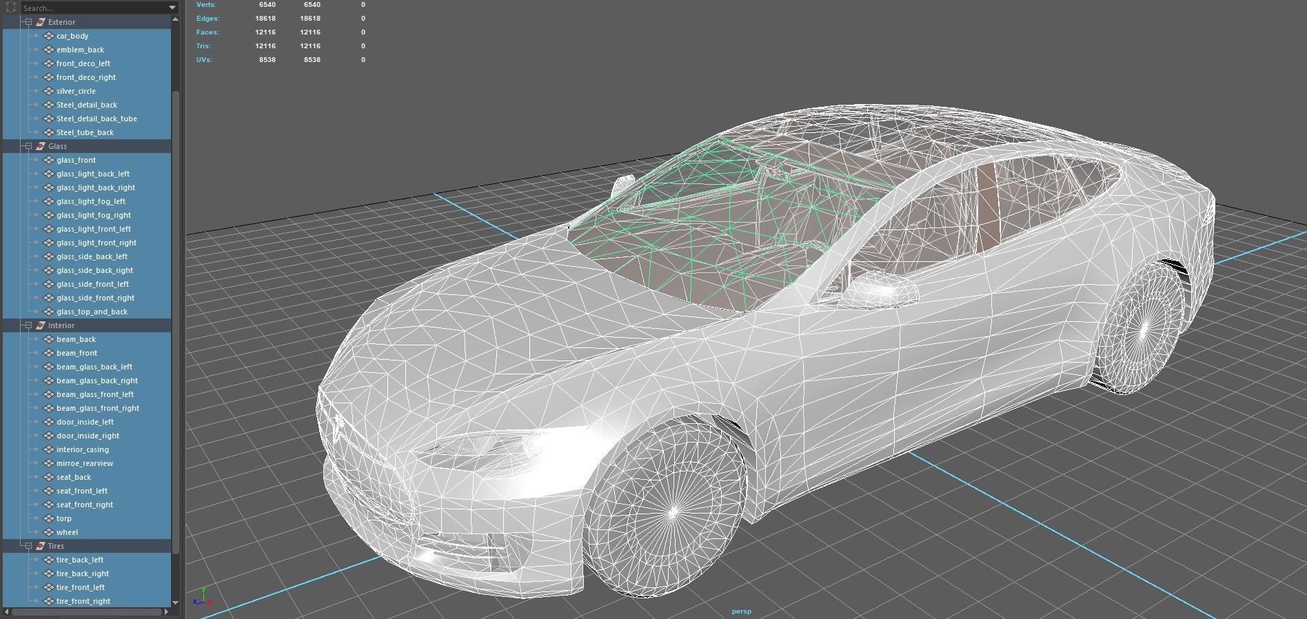 Tesla Model S 2013 Low-poly 3D model_5