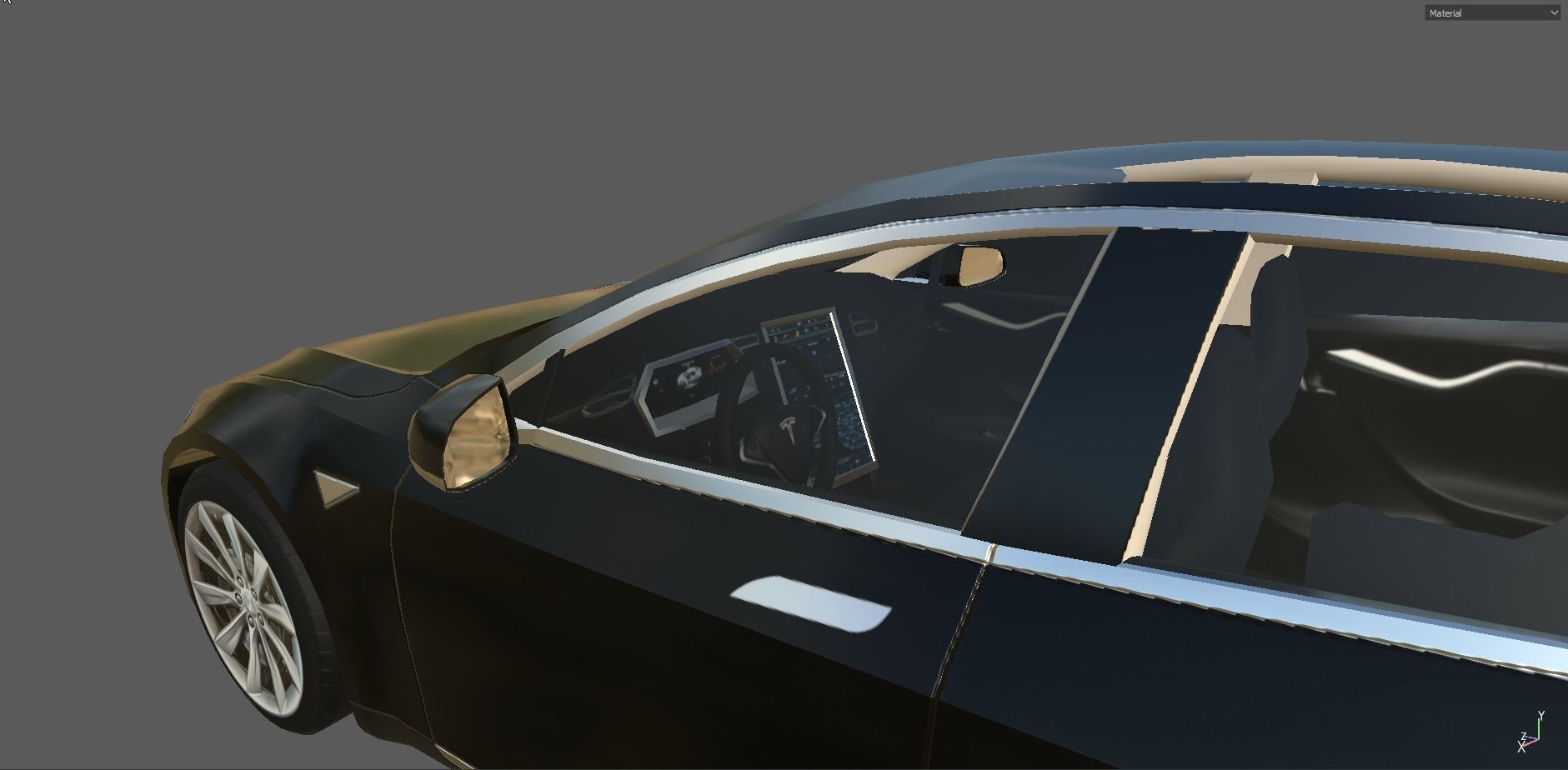 Tesla Model S 2013 Low-poly 3D model_4
