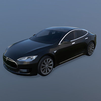 Tesla Model S 2013 Low-poly 3D model