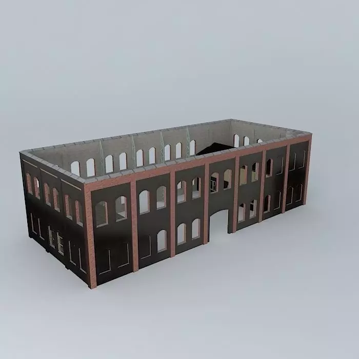 Warehouse brick building Free 3D model