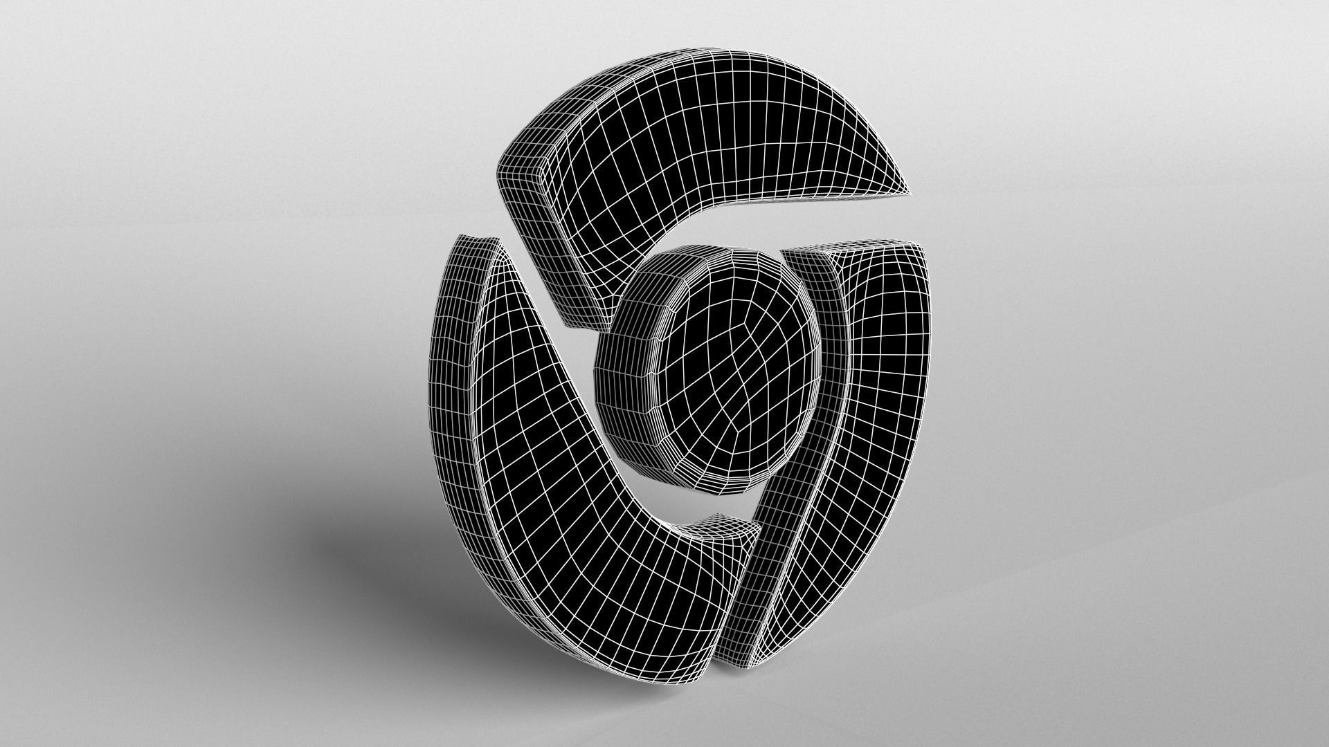 Chrome Logo 001 Free low-poly 3D model_8