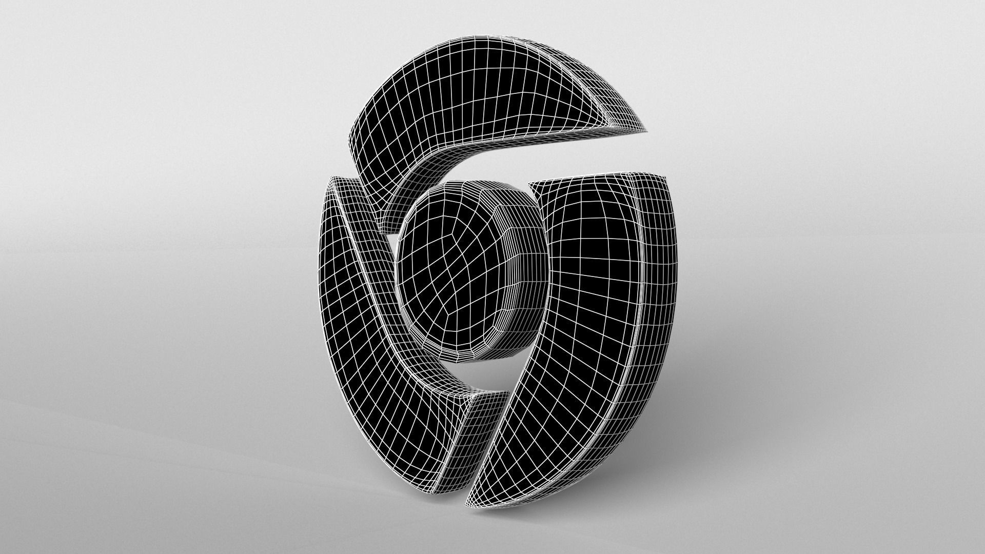 Chrome Logo 001 Free low-poly 3D model_7