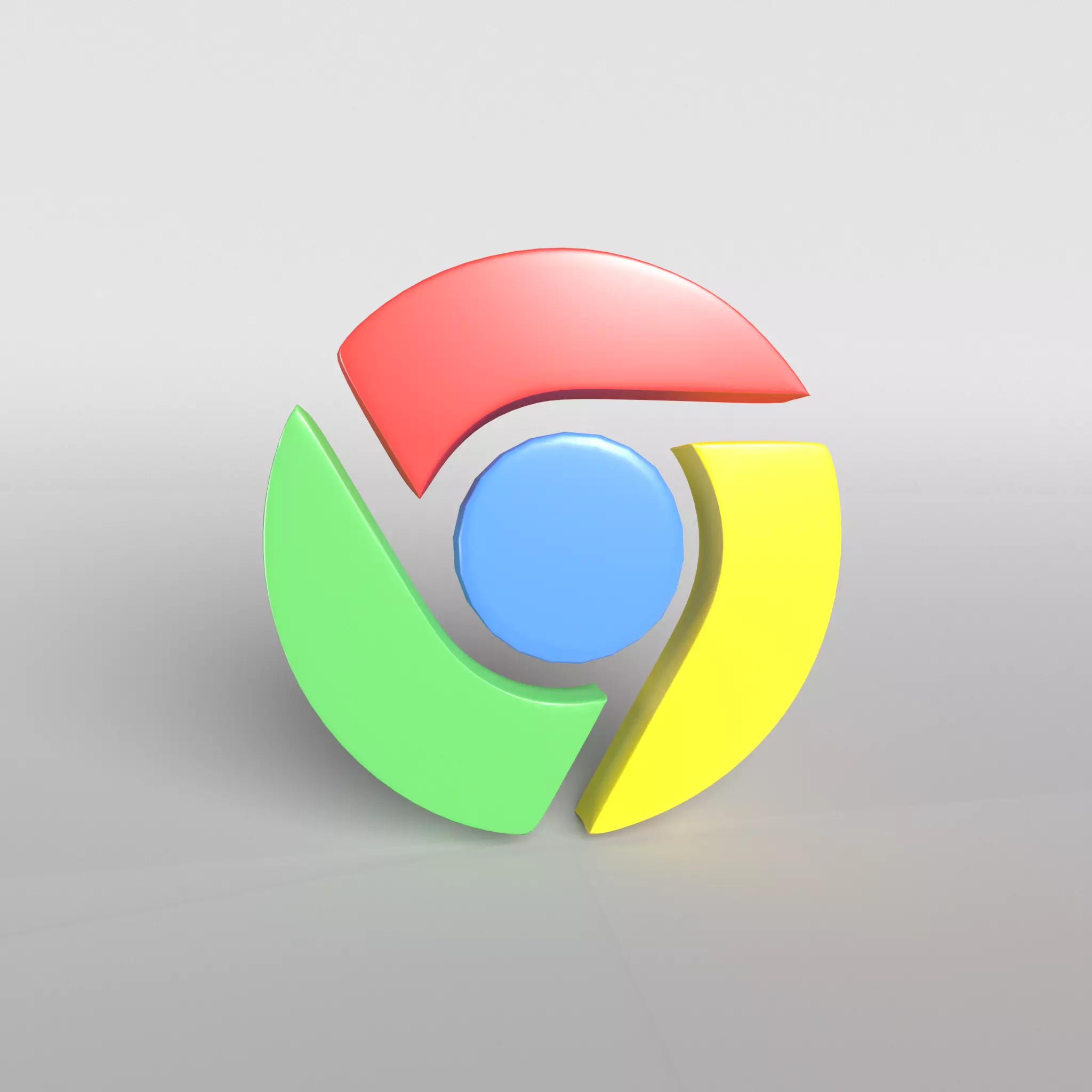 Chrome Logo 001 Free low-poly 3D model_0