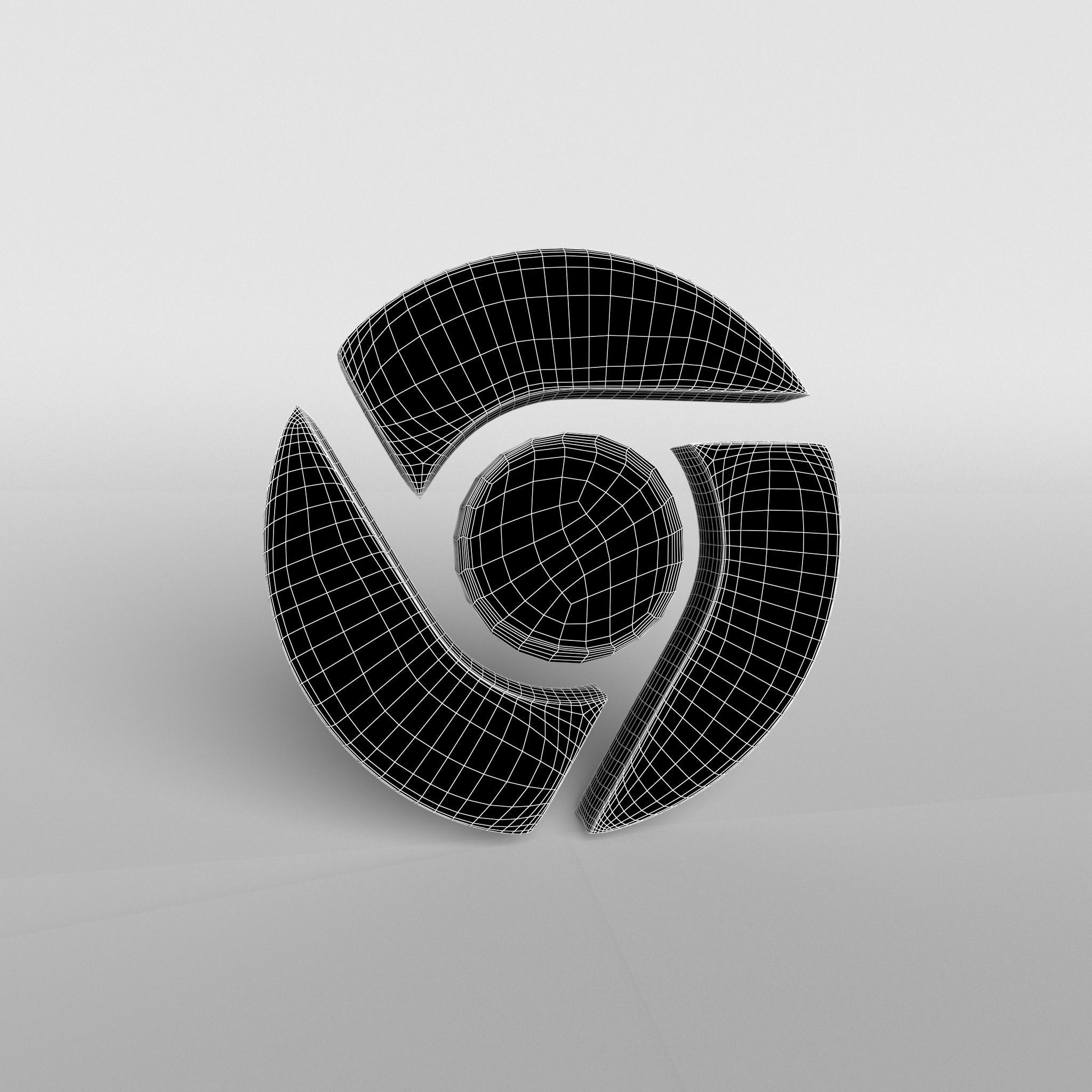 Chrome Logo 001 Free low-poly 3D model_5