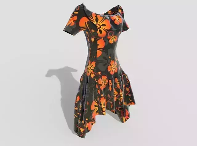 Dress with orange and flowers