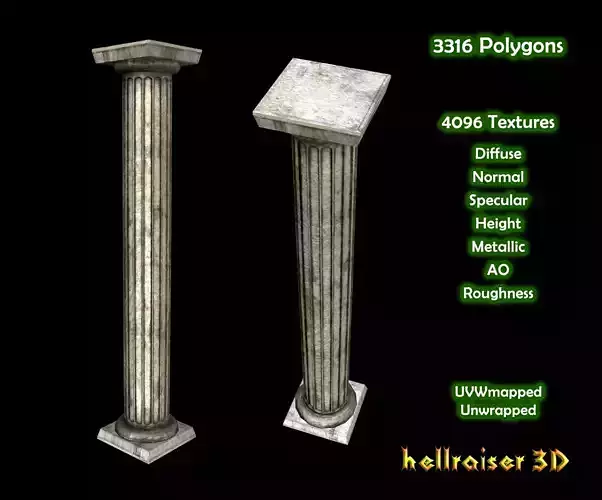 Pillar - Column - PBR - Dirty Textured