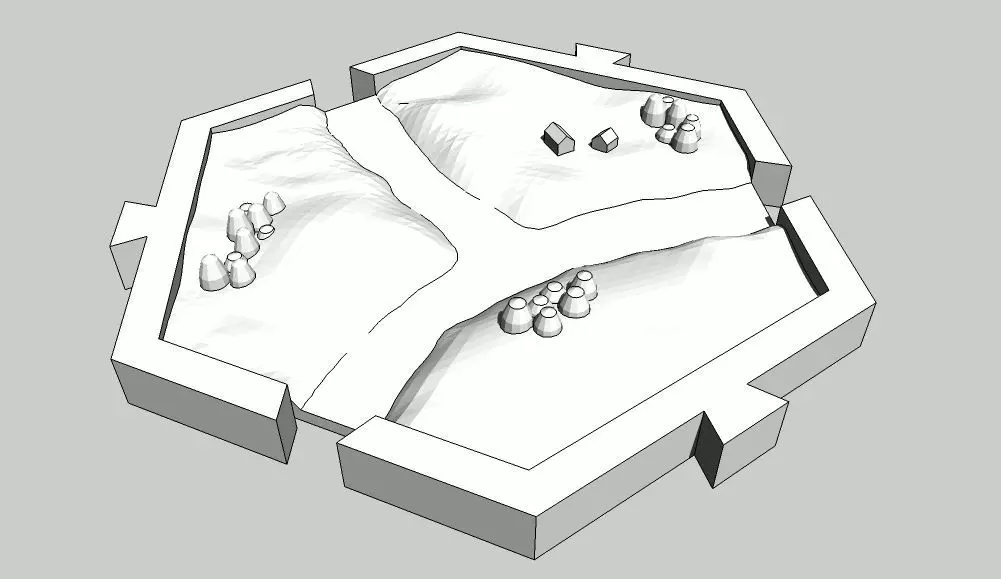 Medieval Campaing Hexagons 3D print model_0