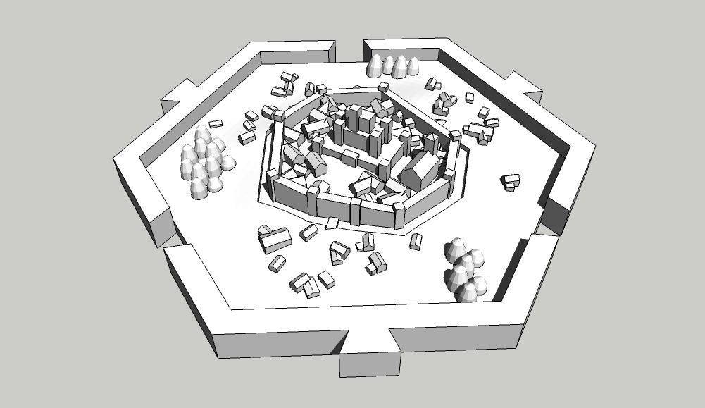 Medieval Campaing Hexagons 3D print model_2