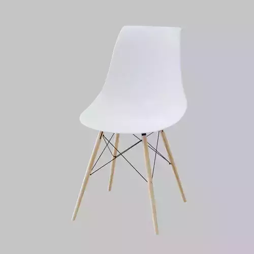 Chair eames dsw with wooden legs 3D model Chair eames dsw with wooden legs 3D model