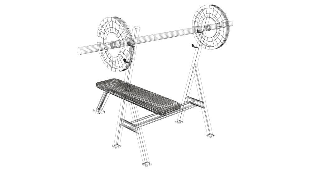 Bench Press 3d Model Low-poly 3D model_4