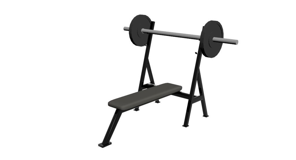 Bench Press 3d Model Low-poly 3D model_2