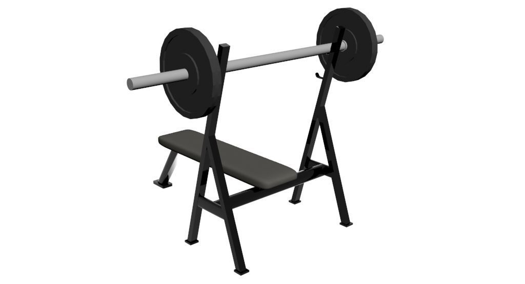 Bench Press 3d Model Low-poly 3D model_3
