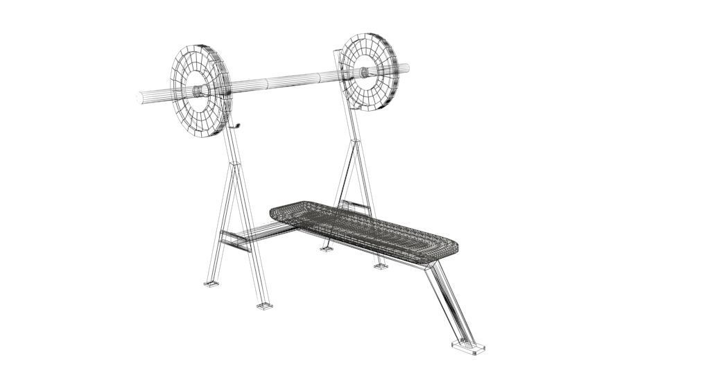 Bench Press 3d Model Low-poly 3D model_6