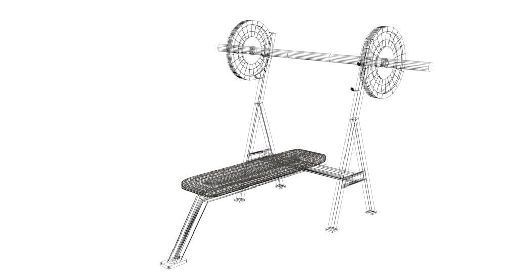 Bench Press 3d Model Low-poly 3D model_5