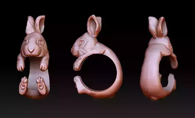Rabbit hug ring