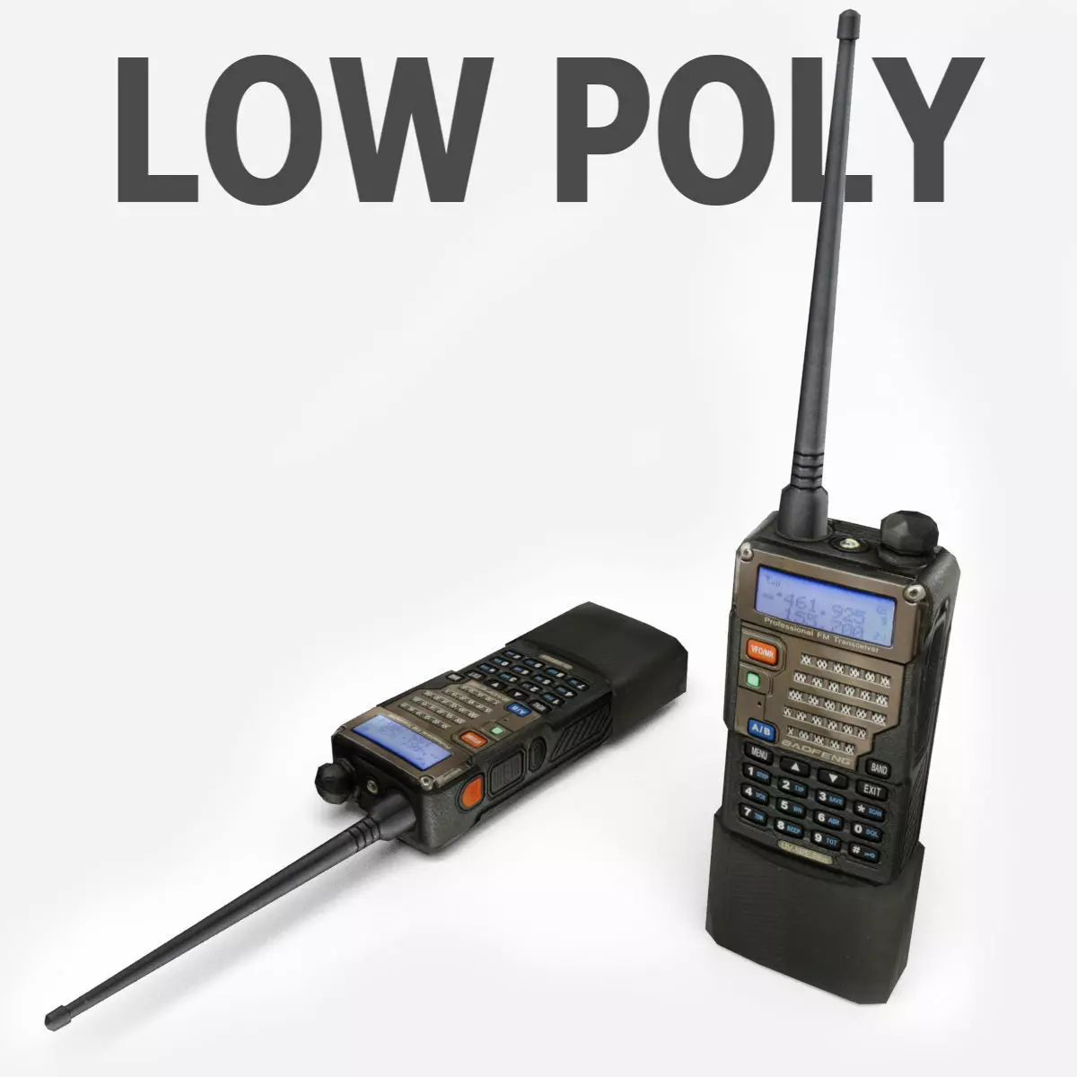 military radio communication Low-poly 3D model
