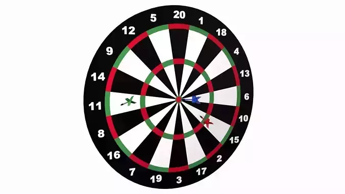 Dartboard and darts