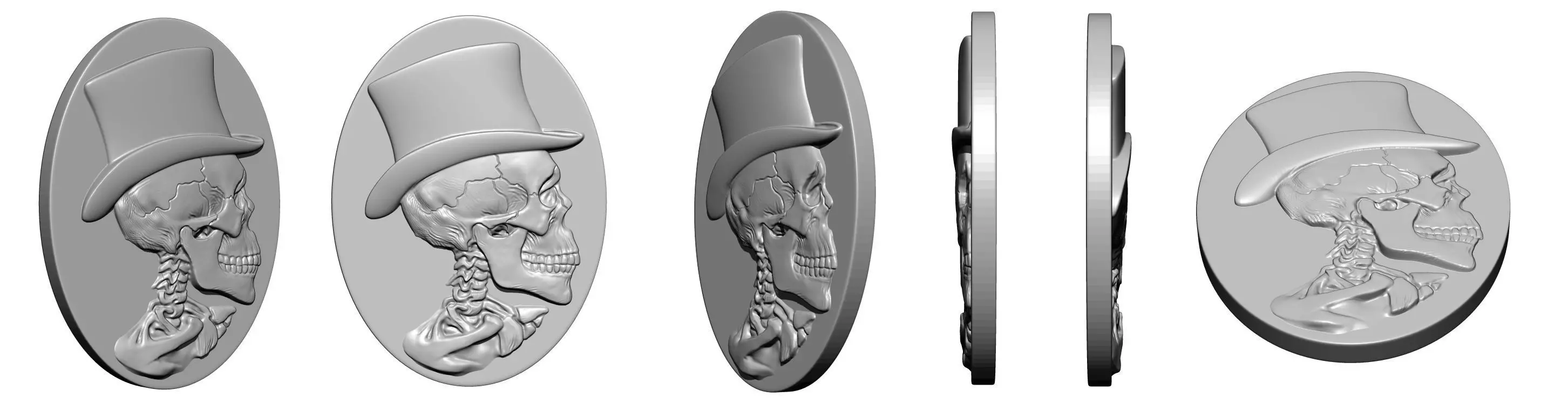 Skull Medal 3D print model_0