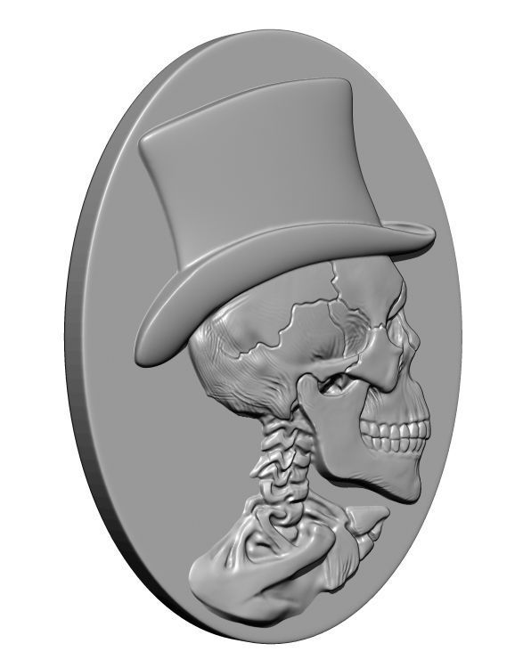 Skull Medal 3D print model_1