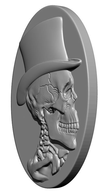 Skull Medal 3D print model_3