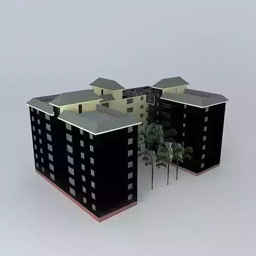 Apartment Complex Building Free 3D model