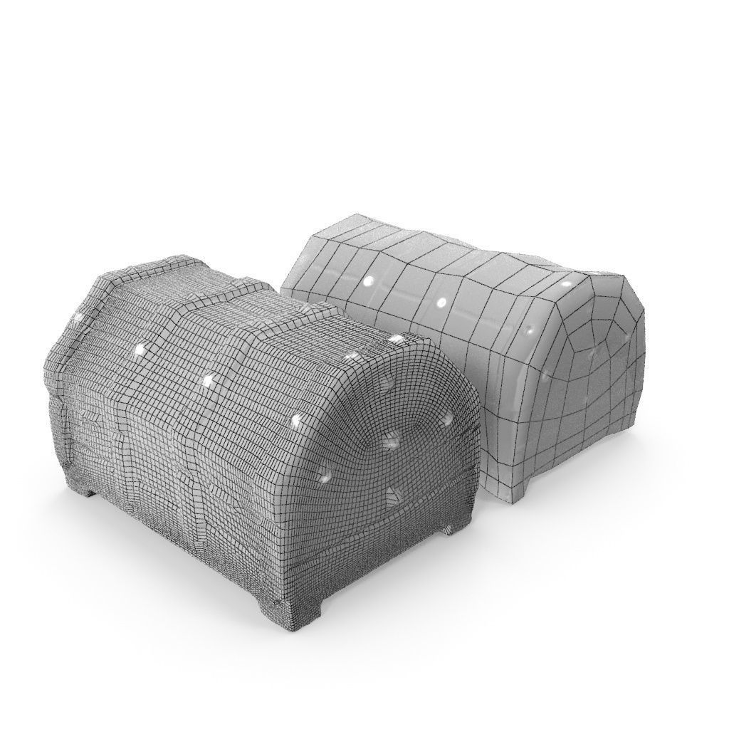 Chest 07 - Low and High Poly Low-poly 3D model_1