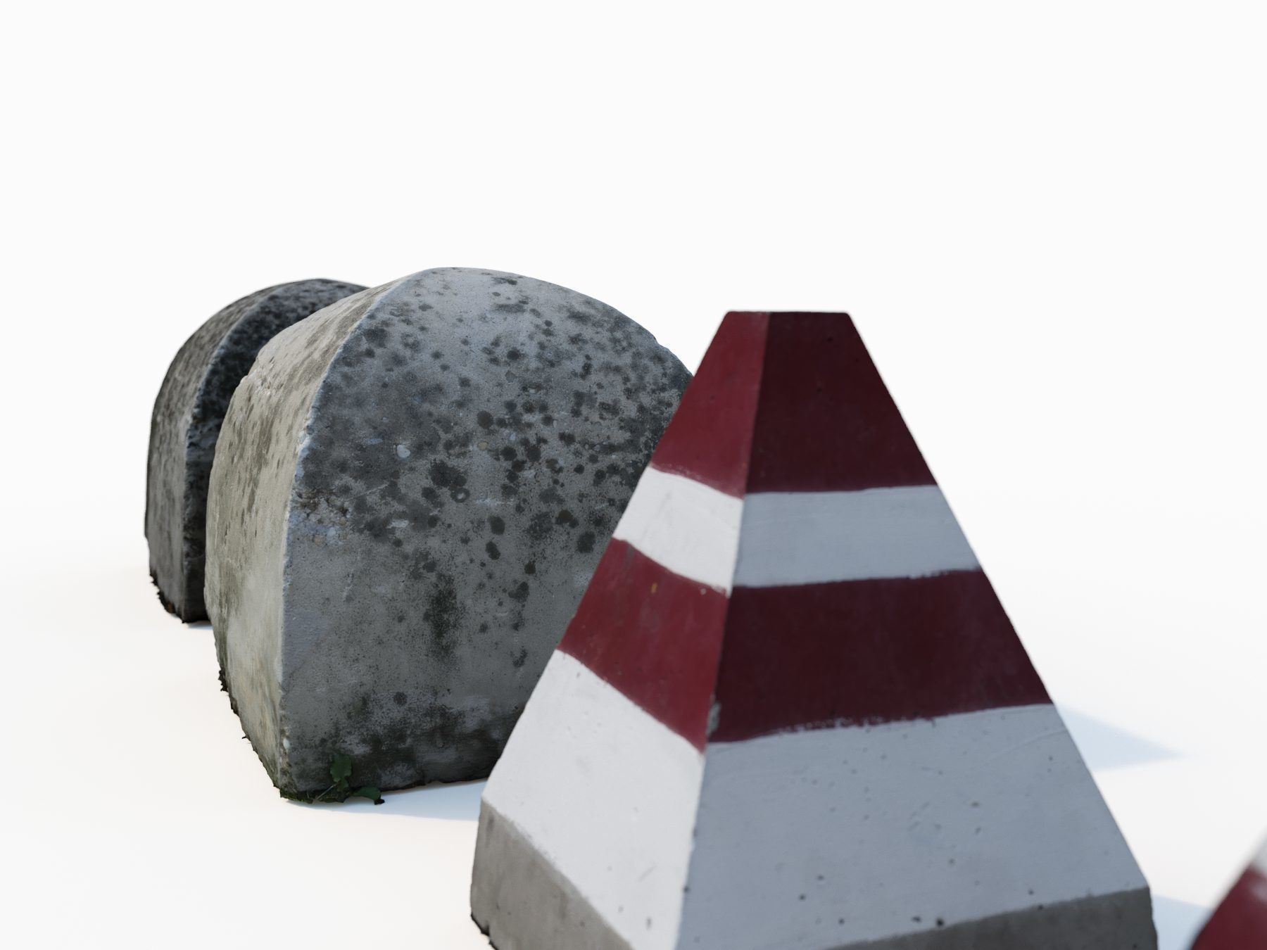 Street concrete barrier set 3D model_6