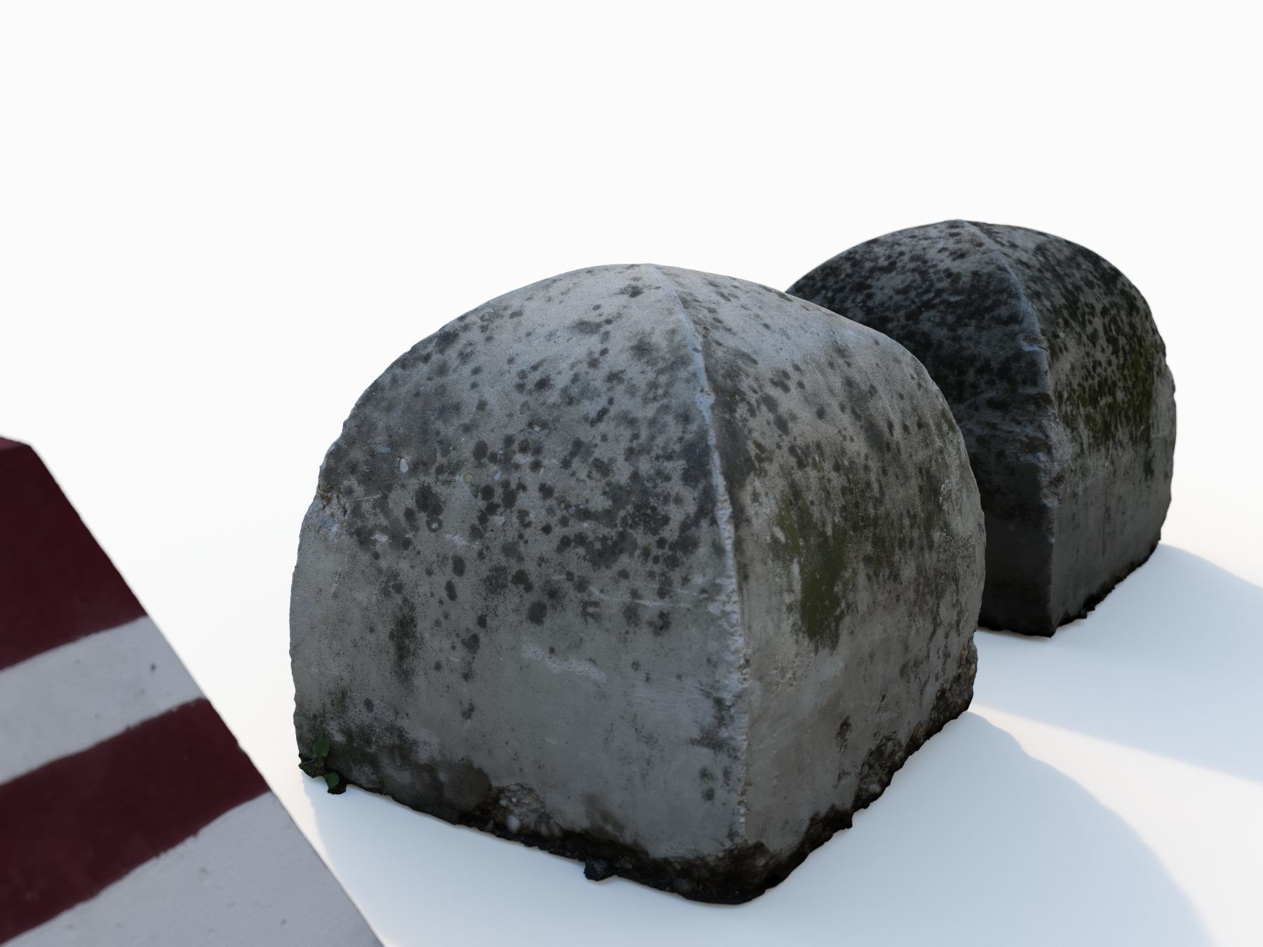 Street concrete barrier set 3D model_3