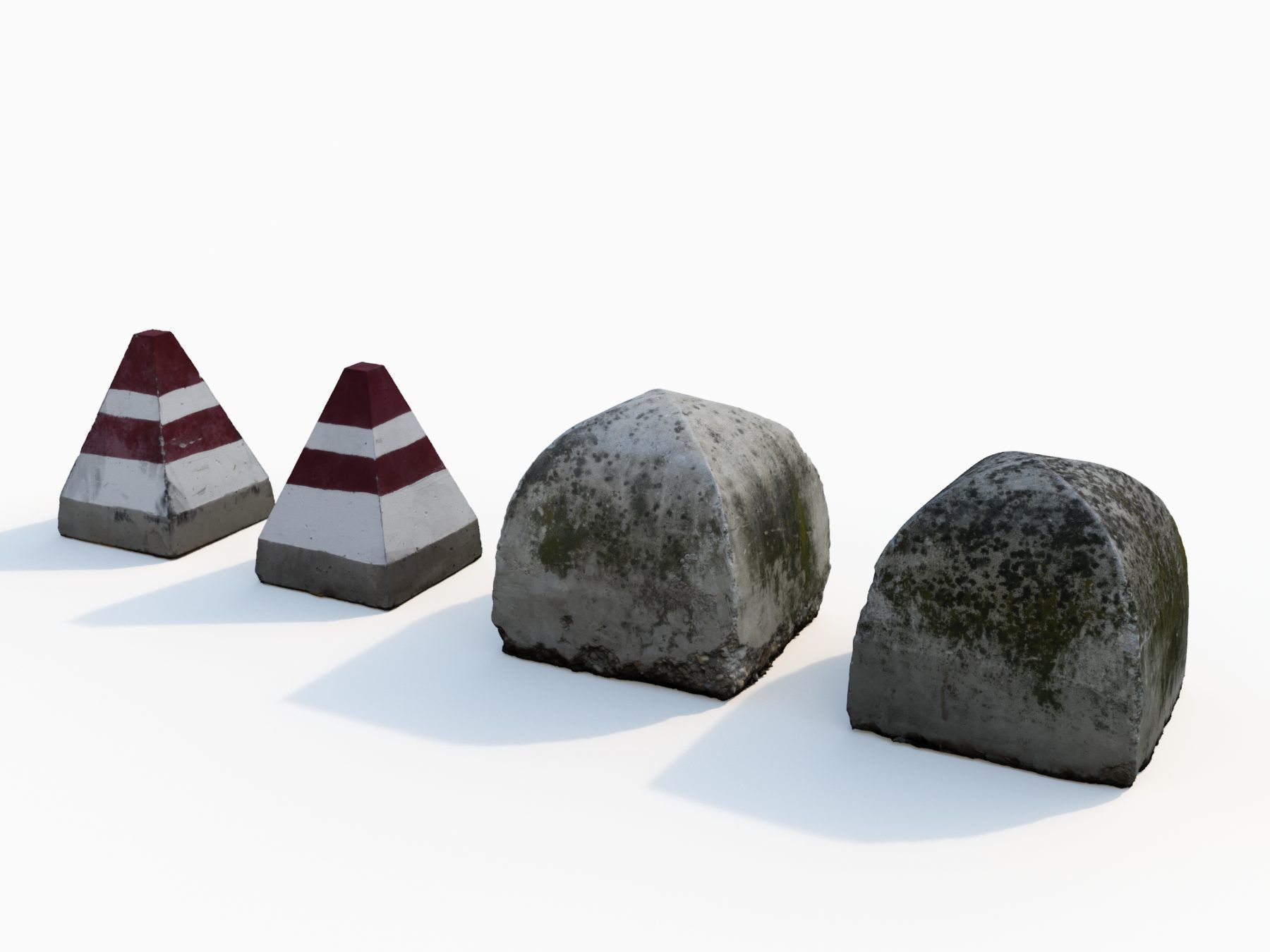 Street concrete barrier set 3D model_13