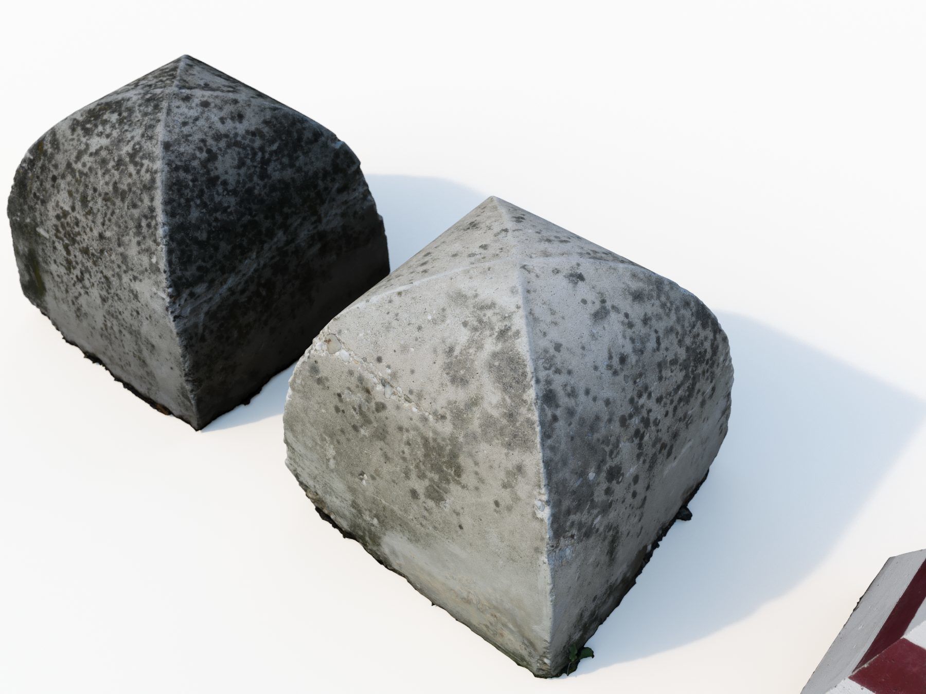 Street concrete barrier set 3D model_4