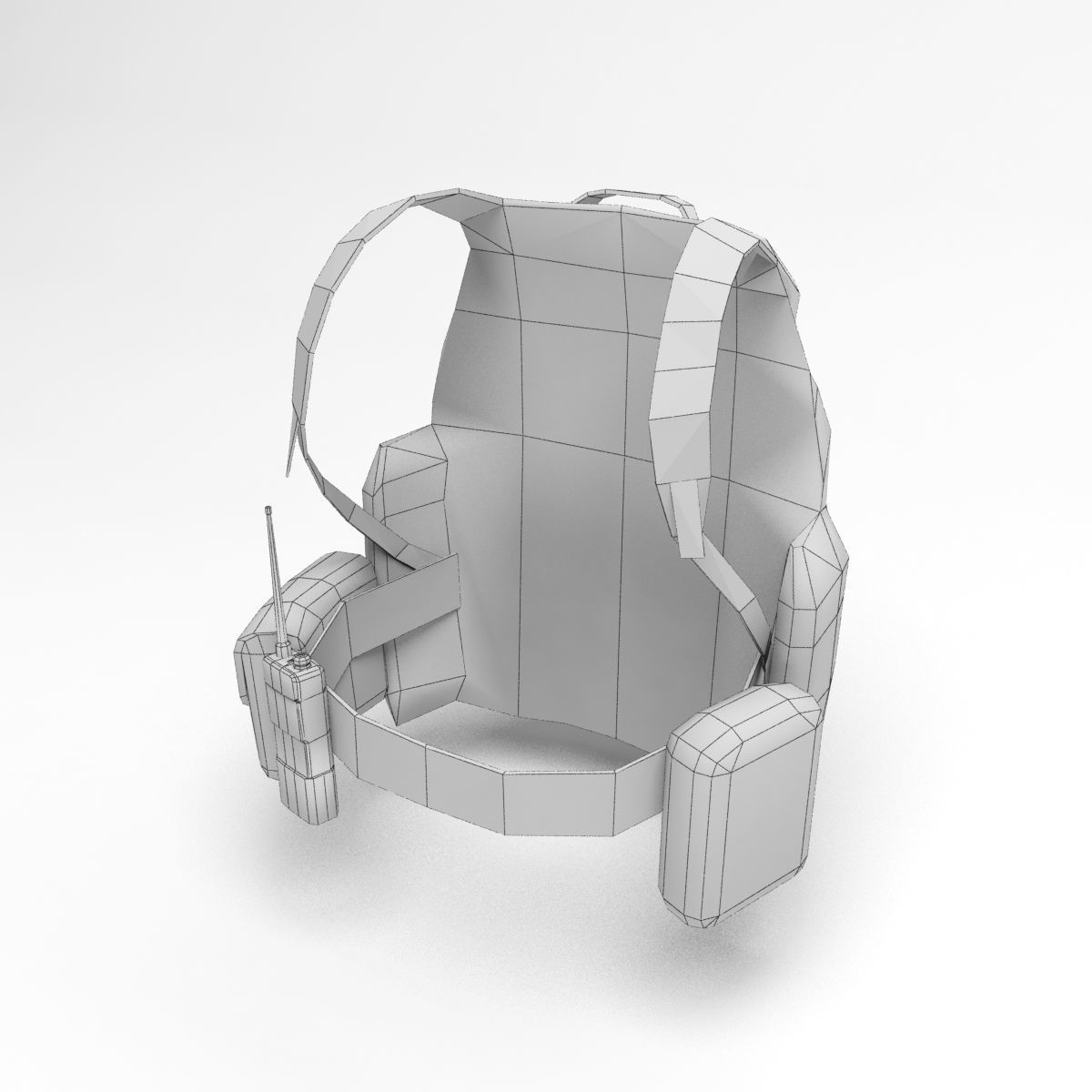 backpack military Low-poly 3D model_7