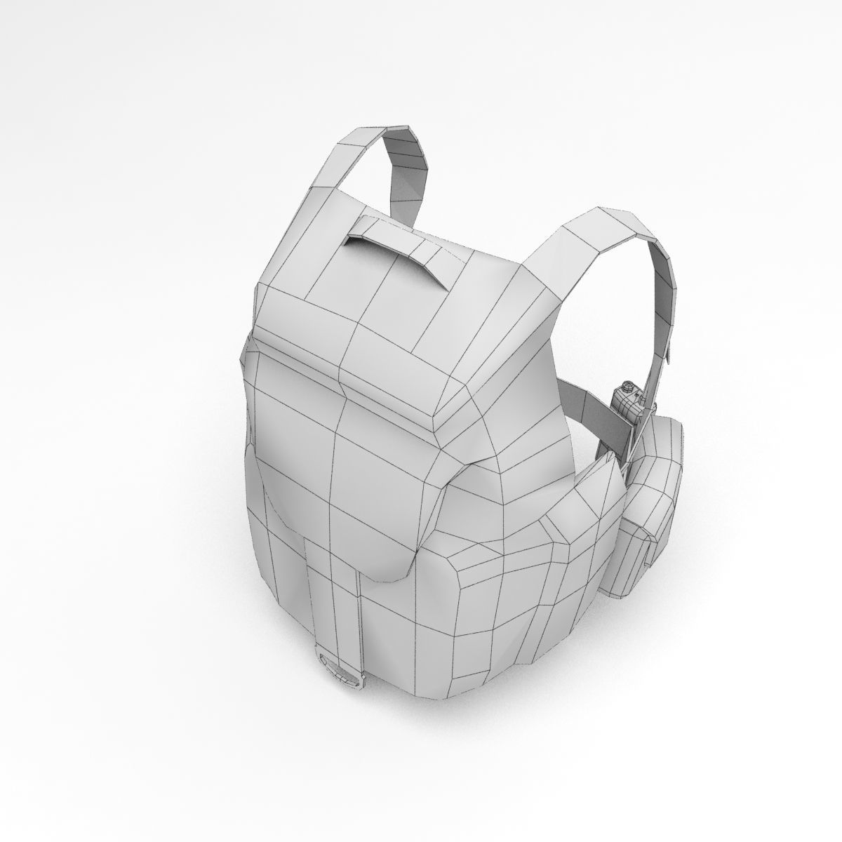 backpack military Low-poly 3D model_6