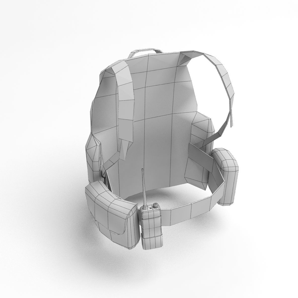 backpack military Low-poly 3D model_8
