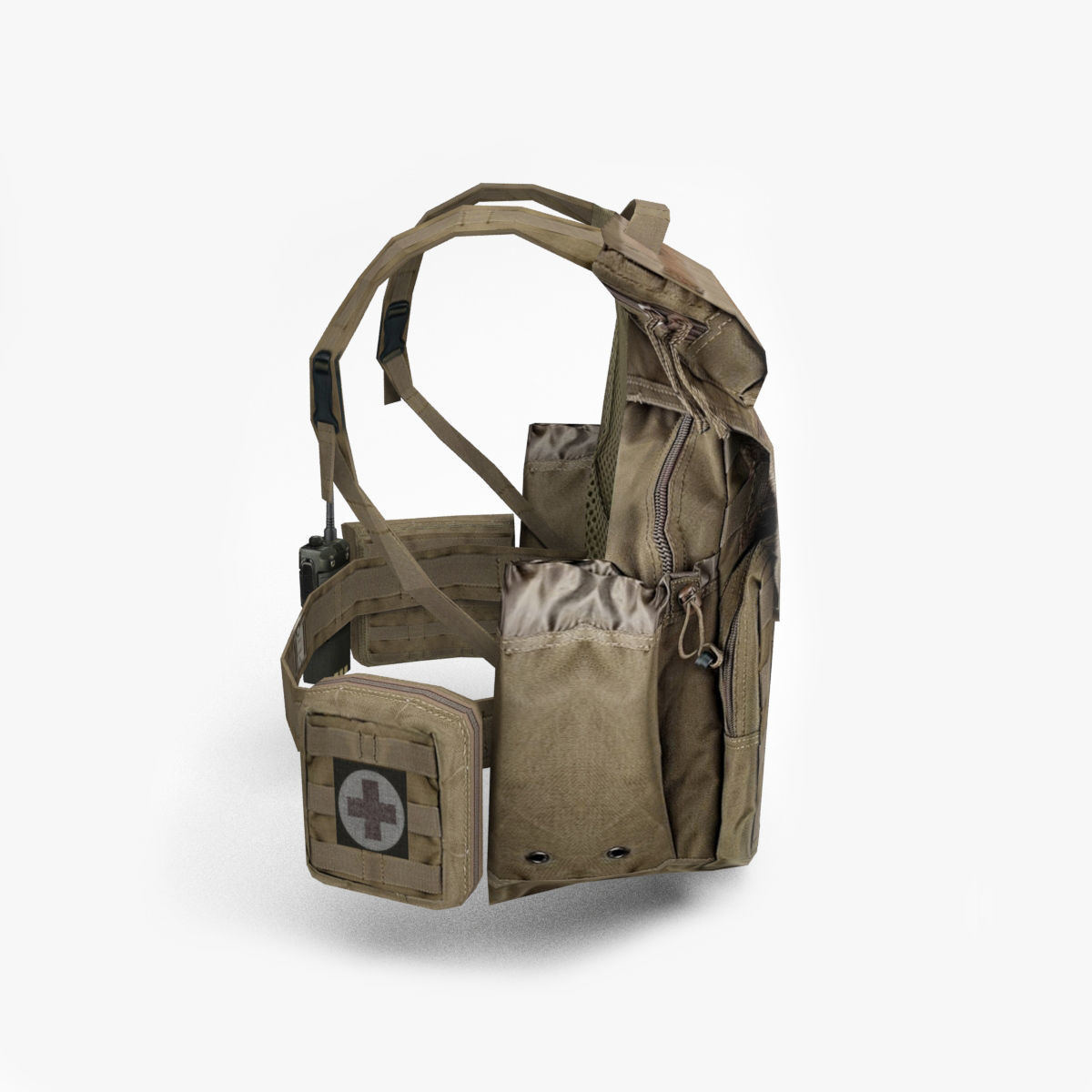 backpack military Low-poly 3D model_4
