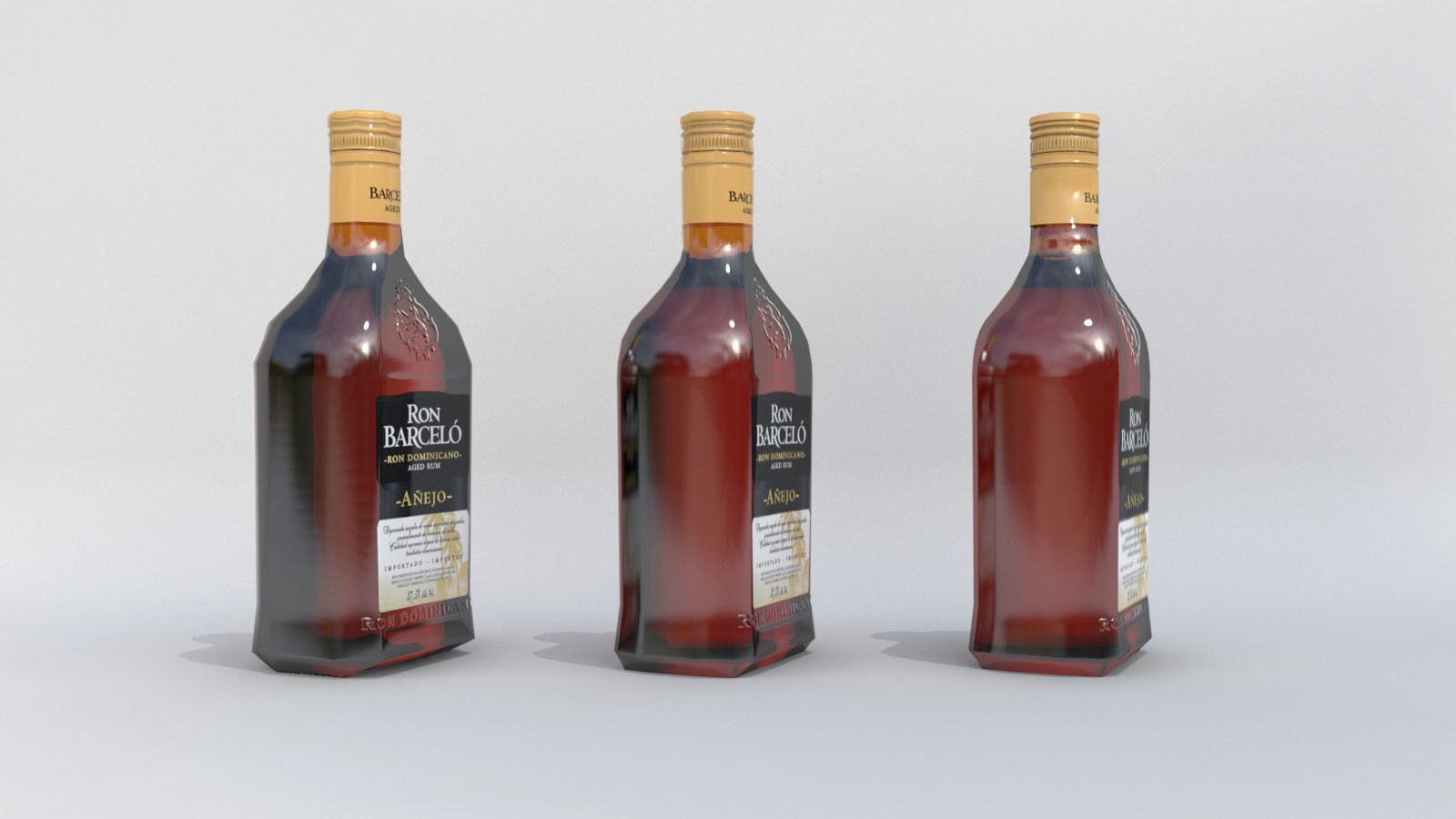 3D Barcelo alcohol Bottle Low-poly 3D model  Low-poly 3D model_1