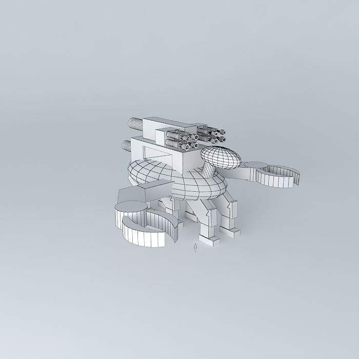 carrier robot with two guns Free 3D model_3