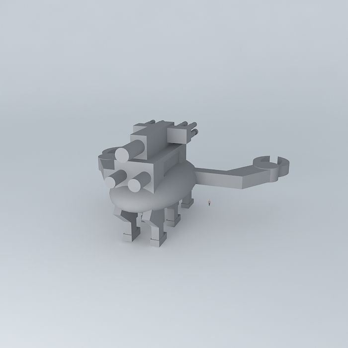 carrier robot with two guns Free 3D model_1